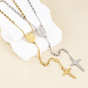 Retro Cá Tính Thép Không Gỉ Chữ Thập Mặt Dây Chuyền Y Vòng Cổ Công Giáo Mân Côi Tôn Giáo Trinh Nữ Maria Phụ Nữ Người Đàn Ông Đồ Trang Sức Không Thấm Nước - Product Image 4