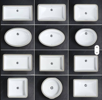Lavabo carré en céramique à encastrer sous le comptoir, style moderne et minimaliste, vasque en céramique blanche à encastrer sous le comptoir