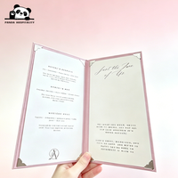 Menus de mariage personnalisés en velours, menus de style restaurant, menus de luxe, couverture de menu personnalisée, carte de menu sur mesure