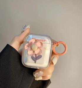 Ins Design Magnifique étui pour écouteurs à motif de fleurs 3D avec bracelet de fleurs colorées pour <span class=keywords><strong>Airpods</strong></span> 1/2 Pro pour <span class=keywords><strong>Airpods</strong></span> 3 - Product Image 4