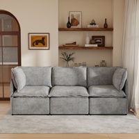 Canapé modulaire VOXHOME au design italien minimaliste, tissu imitation lin avec structure en fer, meubles de salon