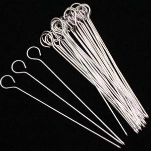 ไม้เสียบบาร์บีคิวสแตนเลสพร้อมด้ามไม้ ทรงกลมแบน สำหรับย่างเนื้อ ผัก ข้าวโพด อุปกรณ์ทำอาหารที่ทนทาน - Product Image 2