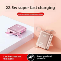 Mini batterie externe portable en plastique avec lampe torche LED et double port USB, batterie au lithium polymère