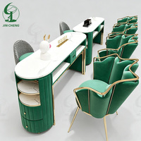 Table de manucure double JINCHENG, nouveau style, salon de beauté, luxe léger, table de manucure professionnelle, table pour techniciennes ongulaires