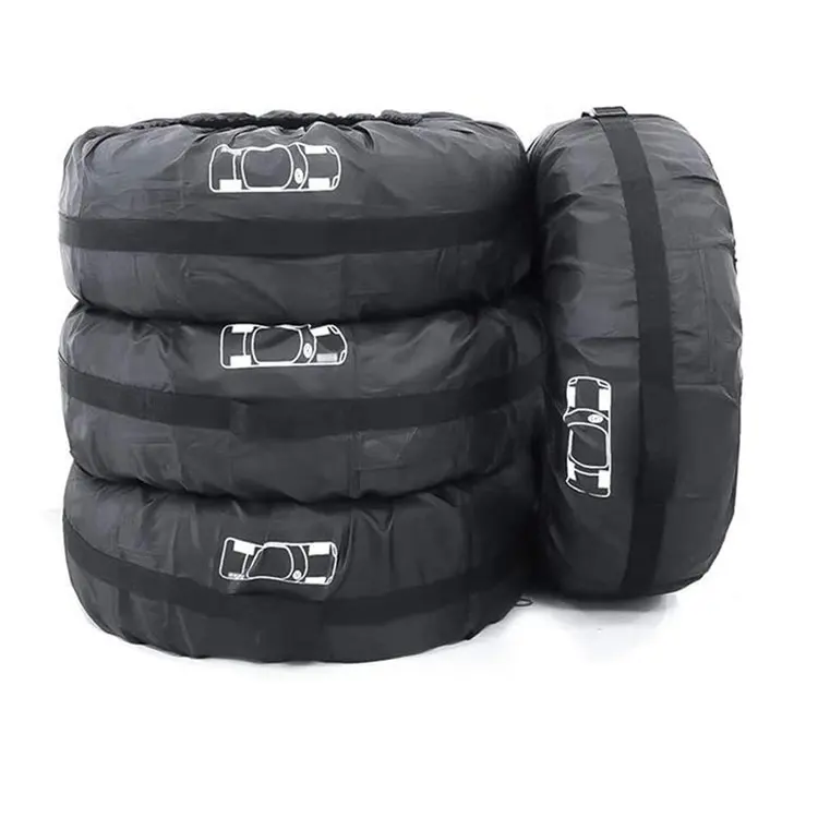 Copertura per pneumatici di ricambio per auto impermeabile resistente alle intemperie pieghevole OEM personalizzata 4 set borsa per pneumatici per auto