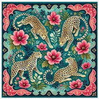 Tapis de jeu de Mahjong à fleurs rose léopard, tapis de table carré antidérapant, protection de bureau