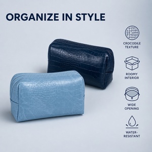 Borsa per il Trucco Royal Fair con Logo Personalizzato, in Pelle PU Morbida, Grande con Apertura Magnetica, Resistente all'Acqua, per Donne e Ragazze - Product Image 2
