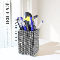Pot de rangement pour pinceaux de maquillage à paillettes, grande capacité, pour bureau, porte-stylos, papeterie, pour filles