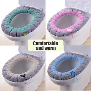 1 Paquete de Funda de Inodoro Tejida Portátil de Color Cosido, Gruesa, Lavable, Anticongelante, Tipo O Universal - Product Image 3