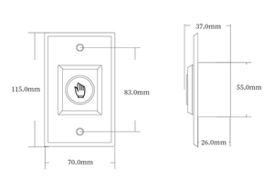 壁挂式无/数控/COM无触摸红外传感器出口按钮门释放按钮DC12-24不锈钢材料 - Product Image 6