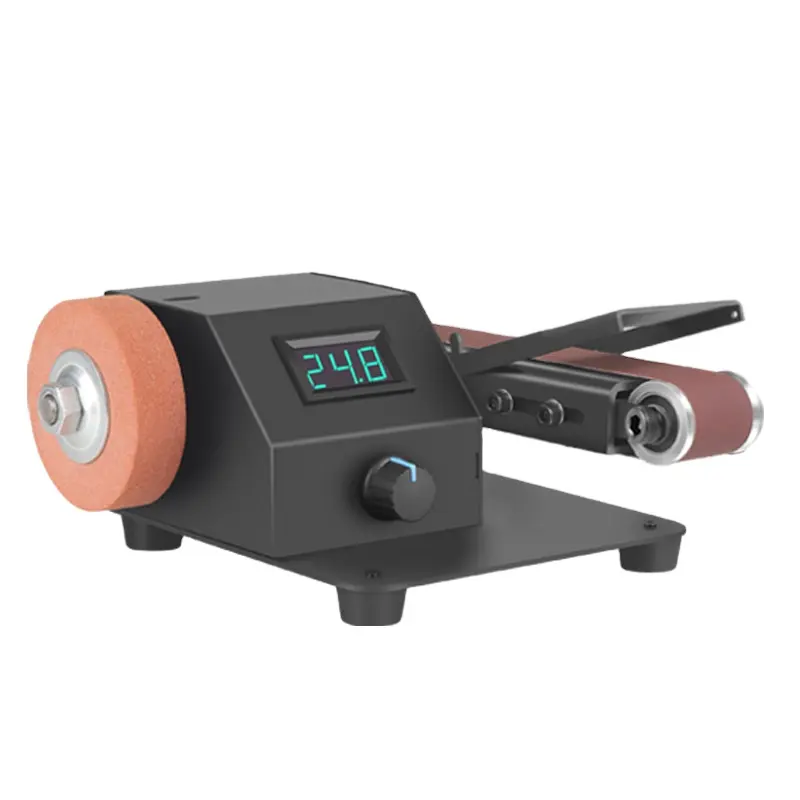 Household Small Belt Sander Mini Electric Polishing Machine Knife Sharpener Bench Sandpaper Belt Grinding Machine