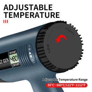 Temperatura variable ajustable BAJA/ALTA Velocidad <span class=keywords><strong>de</strong></span> flujo <span class=keywords><strong>de</strong></span> aire Potencia <span class=keywords><strong>2000</strong></span> vatios <span class=keywords><strong>Pistola</strong></span> <span class=keywords><strong>de</strong></span> <span class=keywords><strong>calor</strong></span> <span class=keywords><strong>Pistola</strong></span> <span class=keywords><strong>de</strong></span> aire caliente con pantalla digital LCD - Product Image 3