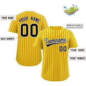 Camiseta de béisbol personalizada con rayas, camisa con botones, tela de sarga, absorción de humedad, unisex, para adultos, nombre del equipo 00 - Product Image 2