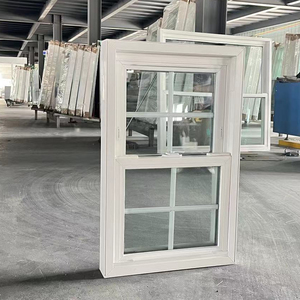 Hangxing Top hung uPVC Cửa Sổ Màu Xám woodgrain PVC <span class=keywords><strong>Sash</strong></span> bay <span class=keywords><strong>Windows</strong></span> pháp cửa Anthracite đôi kính đơn vị - Product Image 1