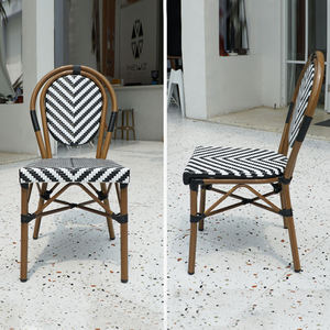 Chaise de <span class=keywords><strong>bistrot</strong></span> empilable en rotin moderne, résistante à l'eau, pour l'extérieur, <span class=keywords><strong>le</strong></span> jardin, <span class=keywords><strong>le</strong></span> patio, <span class=keywords><strong>le</strong></span> café, <span class=keywords><strong>le</strong></span> restaurant, <span class=keywords><strong>le</strong></span> balcon, la cour - Product Image 3
