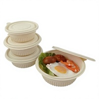 Bol à soupe jetable en amidon de maïs biodégradable et compostable de 600 ml, qualité alimentaire, écologique, vente en gros