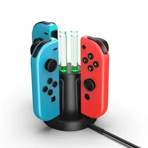 แท่นชาร์จสำหรับสวิตช์จอยสติ๊กแบบ4 In 1,แท่นชาร์จไฟ Led 4ตัวสำหรับ Nintendo Switch