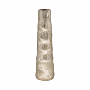 Vaso Alto in Metallo Texturizzato, Moderno Vaso Decorativo per Fiori, per Soggiorno, Camera da Letto, Arredamento Casa - Product Image 2