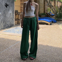Pantalon baggy rayé en coton personnalisé pour femmes, streetwear de haute qualité, pantalon ample à jambes droites pour femmes