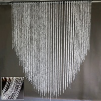 Décorations de plafond de mariage, rideau de perles de cristal suspendu, draperie ondulée en acrylique pour toile