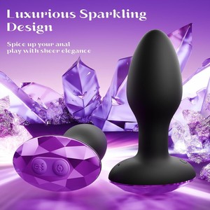Factory Hot Sale <b>Remote</b> <b>Control</b> Anal Plug Prostate Massager Men Women Wireless Rotating <b>Vibrating</b> Diamond Model - Product Image 2