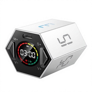 Temporizador Pomodoro Ticktime Cube con Ajustes Preestablecidos de 3/5/10/15/25/30 Minutos, Cuenta Regresiva Personalizable (1s59m), Recargable, ABS, 1-6 Horas, para Estudio, TDAH, Magnético - Product Image 1