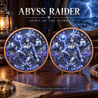 Médaille de collection en cuivre 999 Abyss Raider 3D en relief UV coloré, effet proof-like, 1 oz et 5 oz, artisanat métallique, art pirate