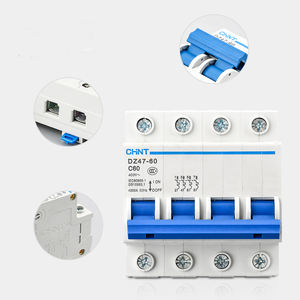 เบรกเกอร์วงจร <span class=keywords><strong>Chint</strong></span> <span class=keywords><strong>DZ47</strong></span>-<span class=keywords><strong>60</strong></span> แบบ C 1P2P3P4P 60A สามเฟส แบบติดราง Din สำหรับใช้ในครัวเรือนขนาดเล็ก 4P MCb - Product Image 5