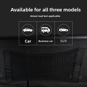 <span class=keywords><strong>Filet</strong></span> de rangement pour voiture personnalisable, double couche avec crochets et anneaux, filets de rangement élastiques pour dossier de siège de voiture, adaptés au transport de marchandises en véhicule - Product Image 2