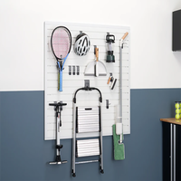 Supports d'outils électriques robustes JH-Mech, système de fixation mural modulaire, visibilité des outils, crochets métalliques pour panneaux rainurés, étagères noires pour panneaux rainurés
