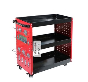 3 raflar ağır iş takımı sepeti programı vagonları endüstriyel çelik alet arabası depolama hizmeti market arabası garaj depo için - Product Image 1