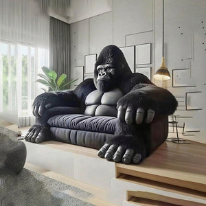 เก้าอี้โซฟาผ้ากำมะหยี่สองที่นั่งลายกอริลลาสำหรับวิลล่าโรงแรมล็อบบี้ - Product Image 1