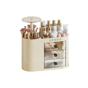 Uforu Cosmetic Storage Box With Drawers Large Capacity <b>Makeup</b> Organizer For Dressing <b>Table</b> Home Use - Product Image 1