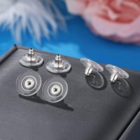 Fermoirs d'oreille en argent sterling 925 Formulen, plaqués or 18 carats, fermoirs plats sécurisés, remplacements pour clous/boucles d'oreilles lourdes, hypoallergéniques, transparents