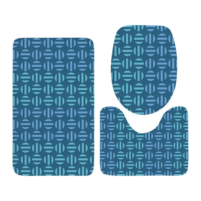 Bath Mat Set 3 Pieces Bath Rug Sets Toilet Floor Anti-Slip Bathroom Mat For Hotel And Home Textile