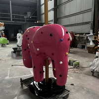 Grande sculpture d'éléphant en fibre de verre personnalisée pour l'extérieur Carrousel Elephant Model Prop Poly Resin Animal Statue Decoration