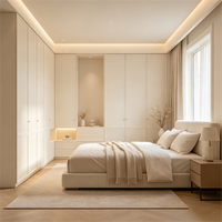 Armoire de rangement autoportante en bois peint blanc, style moderne et luxueux, avec étagères ouvertes en forme de L et tiroirs, pour un gain de place optimal.