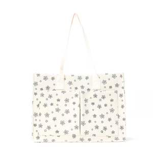Sac fourre-tout portable en toile à grande capacité pour femme, motif cœur à pois, idéal pour les trajets quotidiens et les étudiantes - Product Image 2