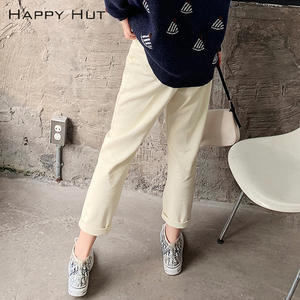 แฮปปี้ ฮิคกี้กางเกงฮาเร็มผ้าแคนวาสสำหรับผู้หญิงไซส์พลัส สีขาวนวล ดีไซน์กระเป๋าผ้าฝ้าย N6648 - Product Image 2