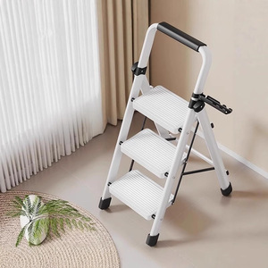 บันไดพับ 3 ขั้น น้ำหนักเบา ใช้ภายในอาคาร พร้อมราวจับอเนกประสงค์ - Product Image 1