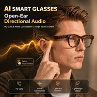 Lunettes audio intelligentes à oreille ouverte avec caméra HD 13MP, enregistrement vidéo, appels clairs sans fil, contrôle tactile, microphone intégré, légères