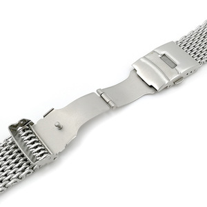 Correa de reloj de malla de tiburón de 18/20/22/24mm de grosor, de acero inoxidable, correa de reloj con hebilla de seguridad - Product Image 4