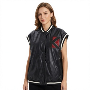 Veste universitaire personnalisée pour hommes et femmes K-VJ-168 brodé équipe de baseball conception toile vintage laine peau de mouton support élégant - Product Image 2