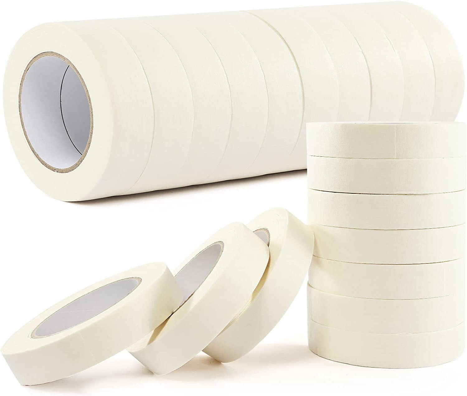 General Purpose Masking Paper Crepe No Free Residue Heat Resistant Painter White Color Single Writable 2" 50m Custom Tape