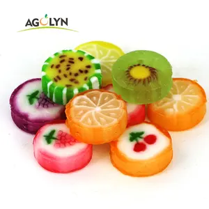 Lovely Pattern Cut Rock Candy Fruit Hard Candy Individual Package Fruit Candy
