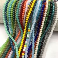 Perles en cristal à facettes, pour la fabrication de bijoux, collier, Bracelet féminin, bricolage, 2x3mm/3x4mm/4x6mm/6x8mm