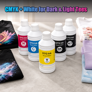 Encre Pigmentée DTG Blanche CMYK 1000ML pour Têtes d'Impression StarFire – Compatible Impression Directe sur T-Shirt – Vente en Gros et Fourniture en Vrac - Product Image 1