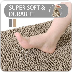 Son derece emici mikrofiber kapı paspasları <span class=keywords><strong>Pet</strong></span> kilim kaymaz kalın yıkanabilir alanlar yumuşak şönil banyo paspasları çizgili naylon yapılmış - Product Image 6