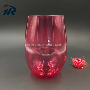 <span class=keywords><strong>Verre</strong></span> à vin rouge en plastique <span class=keywords><strong>jetable</strong></span> de <span class=keywords><strong>couleur</strong></span> personnalisée sans pied Unbreak - Product Image 3