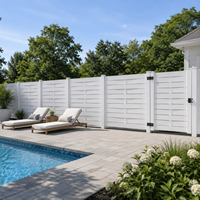 Clôture de jardin moderne en PVC tressé, panneau de clôture extérieur en vinyle à motif tressé pour villas et jardins, vente en gros